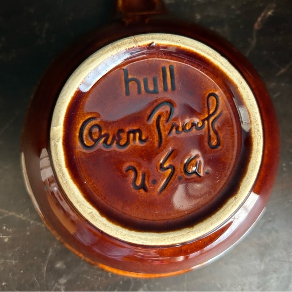 Vintage Hull Oven Proof Stoneware Drip Glaze Covered Soup Chili Bowl - Picture 5 of 7